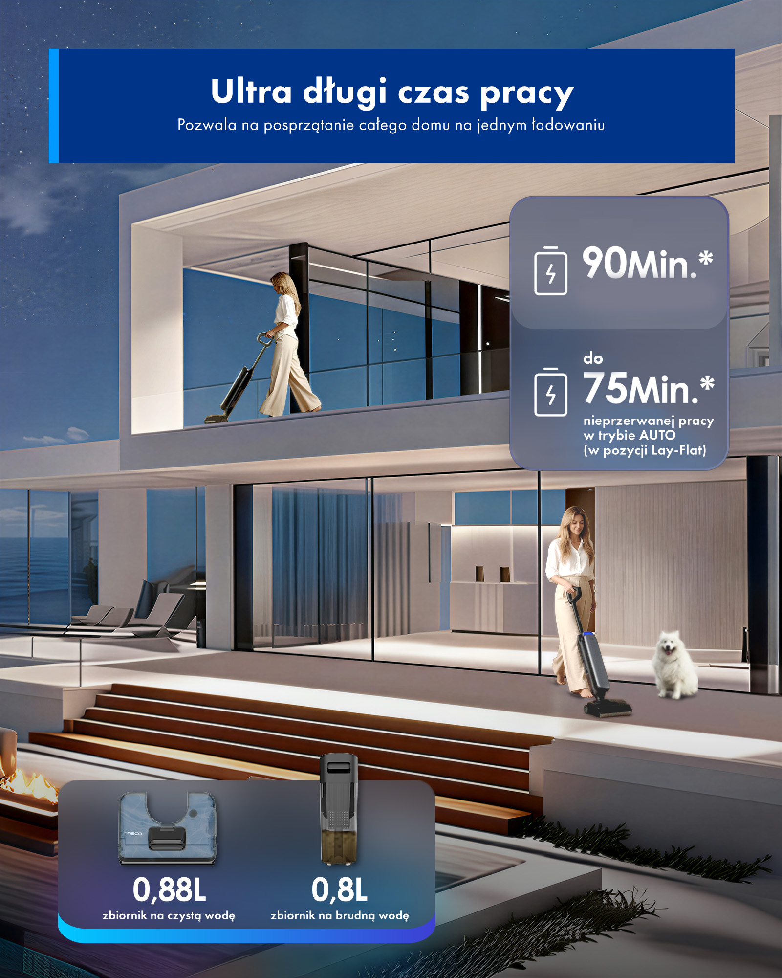 Tineco FLOOR ONE S9 Artist Steam Pro Odkurzacze Myjące Wet&Dry